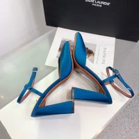 Amina muaddi women's satin heel sandal strapped heel pump slipon dinner party shoes size35-42 9.5cm - 图片 7