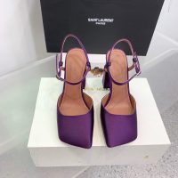 Amina muaddi women's satin heel sandal strapped heel pump slipon dinner party shoes size35-42 9.5cm - 图片 8