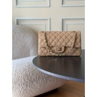 caviar chanel classic shoulder double flap bag-brown lavender burgundy