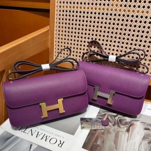 epsom Hermes constance elan shoulder flap bag full handmade boutique inclusion