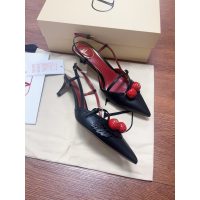 womne's Valentino cherryfic kitten-heel slinback pump Latin dancer footwear size35-40 - 图片 6