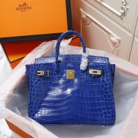 croco-effect Hermes birkin 30 to-handle handbag GHW boutique package
