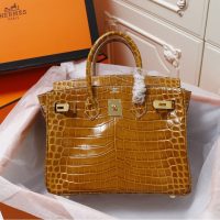 croco-effect Hermes birkin 30 to-handle handbag GHW boutique package