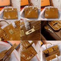 croco-effect Hermes birkin 30 to-handle handbag GHW boutique package