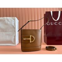 Gucci mini open bucket handbag with horsebit decoration