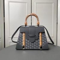 Goyard saigon structured handbag ccrossbody flap messenger bag Cambridge kelly bag wooden handle - 图片 5
