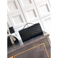 Burgundy Chanel chevron envelope clutch/woc with chain