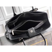 Chanel black Preppy Coco Shopping Tote Bag in caviar calfskin