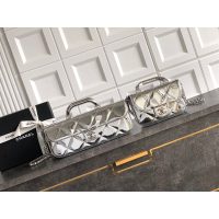 Chanel East-West Top Handle Baguette/mini handbag in metallic patent leather