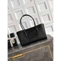 Chanel burgundy Small Shopping Tote in croco-effect calfskin
