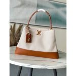 Louis Vuitton LV Capucines MM Handbag in Canvas and Calfskin