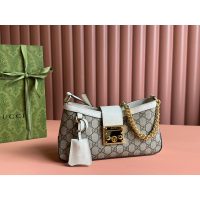 Gucci Padlock Small GG Coated Canvas Calfskin Shoulder Bag - 图片 2