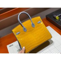 Hermes bicolor birkin 25 handbag GHW with horseshoe stamp in alligator full handmade/boutique inclusion