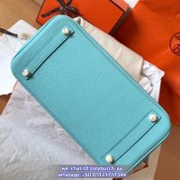 togo Hermes birkin 25 Bleu Atoll handbag GHW full handmade boutique inclusion