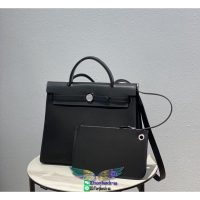Hermes herbag 31 canvas handbag PHW-full handmade/boutique inclusion