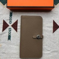 togo Hermes dogon bifold long wallet/passport card holder PHW full handmade/boutique inclusion
