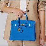 Hermes birkin 25 top-handle handbag GHW-Bleu Zanzibar Togo calfskin full handmade/boutique inclusion