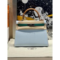 epsom Hermes kelly 25 tiop-handle handbag GHW with special horseshoe stamp full handmade