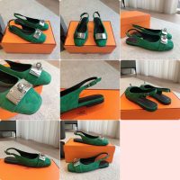 Hermes suede ballet flat slingbacks daily slip-on pump size35-42