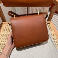 Box leather Her^^m costance 24cm convertible crossbody shoulder flap messenger case camera bag - 图片 2