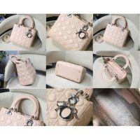 Size24cm Dior classic quilted shopping tote versatile handbag genuine leather crossbody shoulder bag - 图片 9