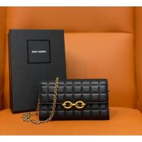 lambskin YSL le maillon envelope WOC sling crossbody cellphone cosmetic bag long wallet purse
