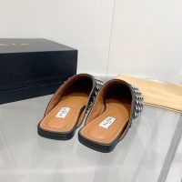 ALAIA Crystal-detailed flat pump sandal half drag mules outdoor summer slipper size35-40 - 图片 9