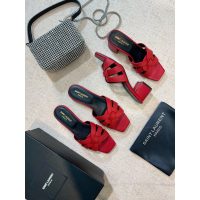 YSL chunky-heel half drag shoes heel summer sandal pump healthy indoor slipper size35-42 4cm heel - 图片 3