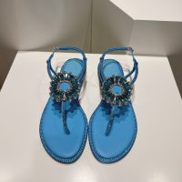 sunflowwer-crystal Rene Caovilla flat summer sandal resort beach sandal slipper size35-42 - 图片 6