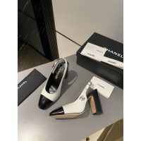 Chanel two-tone block heel pump slingback size 35-40