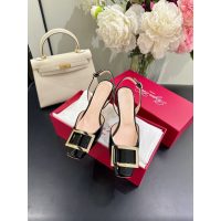 Roger RV shiny heel slingback pump sandal in patent leather size35-42 7cm height - 图片 5