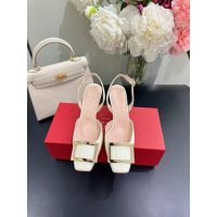 Roger RV shiny heel slingback pump sandal in patent leather size35-42 7cm height - 图片 8