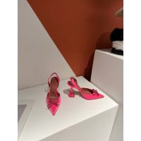 Amina Muaddi satin crystal-bow heel slingback pump hot girl nightclub dancer shoes size35-42 - 图片 9