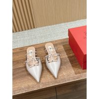 Valentino pointed flat sandal slipper outdoor slide mules half drag shoes designer shoes size35-40 - 图片 5
