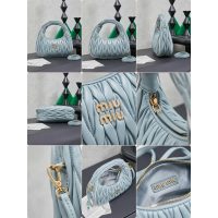 Miu miu matelasse wander half-moon hobo tote/crssobody shoulder bag - 图片 8