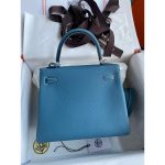 tangerine Hermes Kelly 25 handbag-Togo calfskin GHW full handmade boutique inclusion