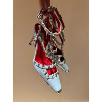 women's Valentino ruckstud Garavani caged heel pump sandal 10cm size35-40 - 图片 3