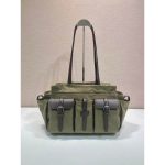 Prada canvas shoulder tote bag with multi-pocket