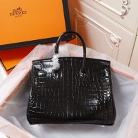 croco-effect Hermes birkin 30 to-handle handbag GHW boutique package