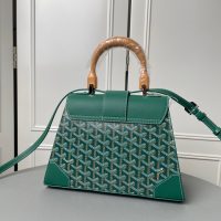 Goyard saigon structured handbag ccrossbody flap messenger bag Cambridge kelly bag wooden handle - 图片 3