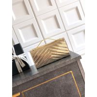 Burgundy Chanel chevron envelope clutch/woc with chain