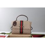 dual size Gucci canvas shoulder crossbody flap messenger vintage satchel