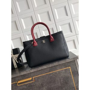 Black Chanel Cerf Tote Bag in Caviar Calfskin