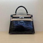 Shiny Nile crocodile Her^^m Kelly 25cm luxury design tote structured shopper handbag