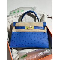 ostrich Hermes mini kelly pochette GHW full handmade boutique inclusion