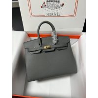 Hermes etaupe birkin 25 sellier handbag-epsom calfskin PHW full handmade boutique inclusion