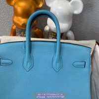 togo Hermes birkin 25 Bleu Atoll handbag GHW full handmade boutique inclusion