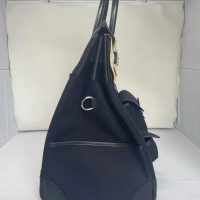 Hermes birkin hac 40 cargo travel luggage -canvas swift leather full handmade/boutique inclusion