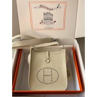 Hermes mini evelyne shoulder tote bag GHW in togo calfskin full handmade/boutique inclusion
