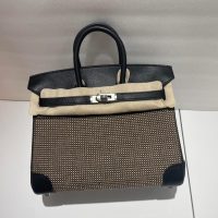Hermes birkin 30 handbag GHW in mixed canvas wift leatehr full handmade /boutique inclusion